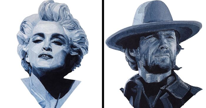 15 Denim Portraits Of Celebrities And Famous Personalities By Ian Berry