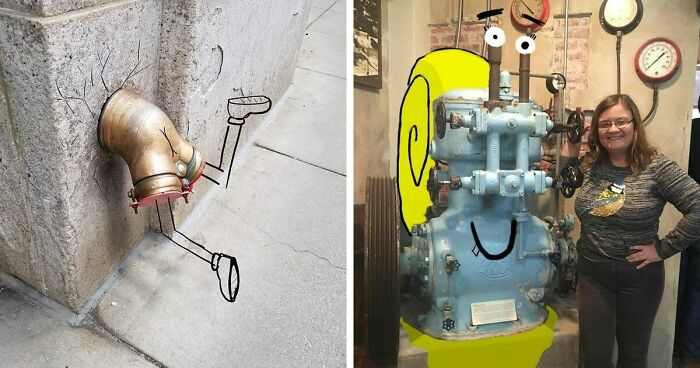 39 Creative Drawings On Pictures Of Everyday Objects Created By This Artist