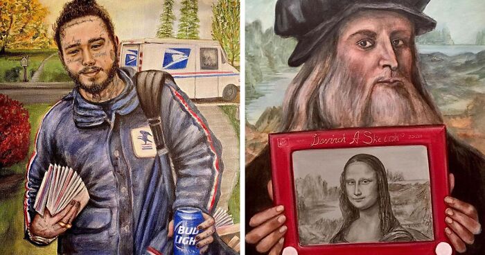 This Artist Has A Passion For Viral Culture And He Creates Funny Paintings Of Famous Characters And Phenomena (59 Pics)