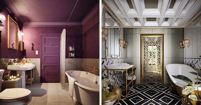 Company Imagines What Monica Geller's Bathroom Could Look Like In Different Styles