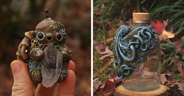 Using Polymer Clay I Create Nature-Inspired Whimsical Sculptures, And Here's The Result (32 Pics)