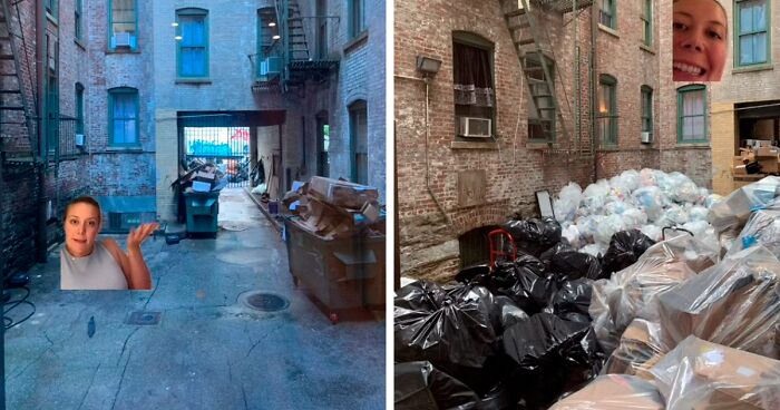 Woman Goes Viral After Filming How People Dump Trash Right Outside Her $1,575/Month NYC Apartment Window