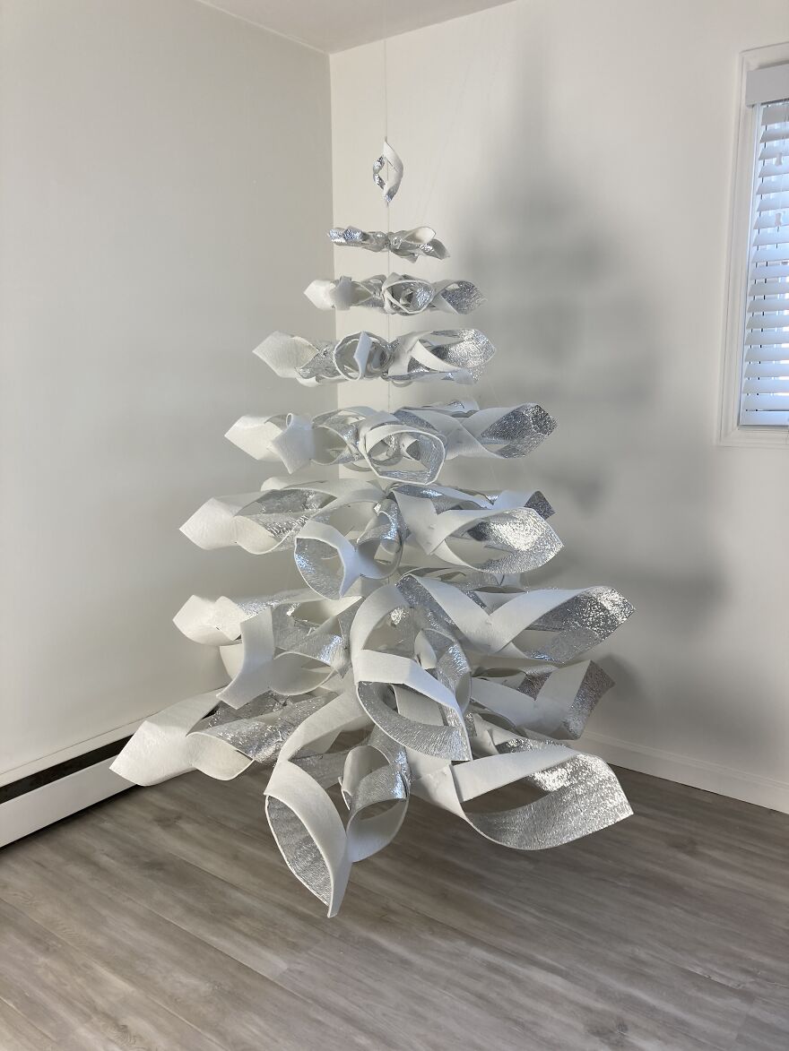 We Made A Floating Christmas Tree From Reflective Foam Insulation