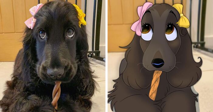 People Send Pics Of Their Pets To This Artist And She Disneyfies Them (30 New Pics)