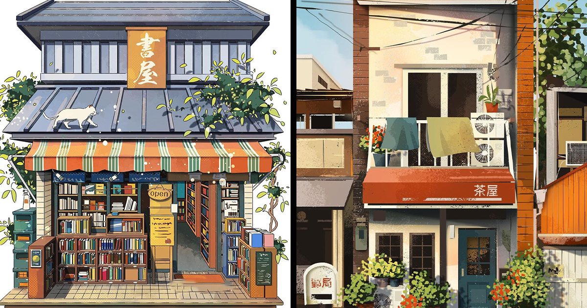 Fantasy japanese shrine with windows view torii outside. 3d render anime  style wallpaper. Stock Illustration | Adobe Stock