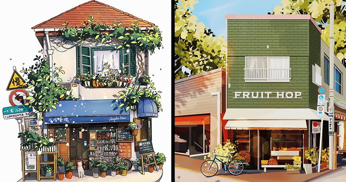 Artist Angela Hao Got Attracted By The Charm Of Japanese Houses So She Illustrated Them (78 Pics)