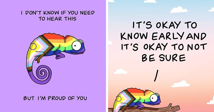 Artist Creates Comics That Feature Queer Chameleons To Talk About Sexuality And Identity (26 Pics)