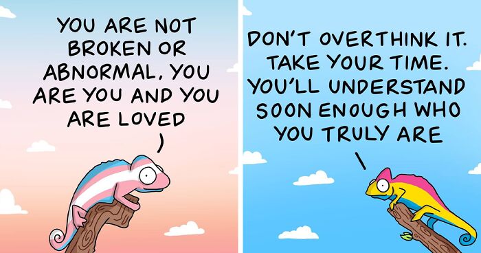 These Comics By Amee Wilson Feature Queer Chameleons That Talk About Their Identitites (26 Pics)