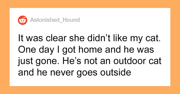 Guy Is Furious After His Newly Moved In Girlfriend Throws Out His Beloved Cat