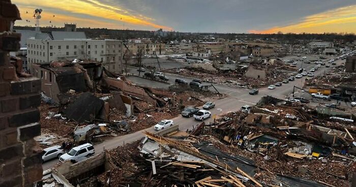 Man Captures Aftermath In Mayfield, KY Of The Longest Continuous Tornado In American History, Goes Viral