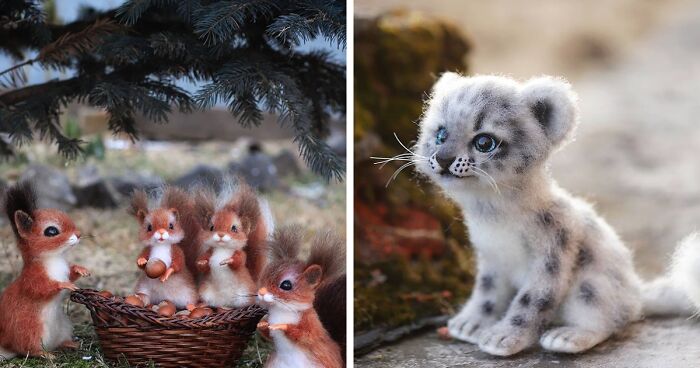 Yulia Derevschikova's 70 Adorable Needle-Felted Forest Critters (New Pics)