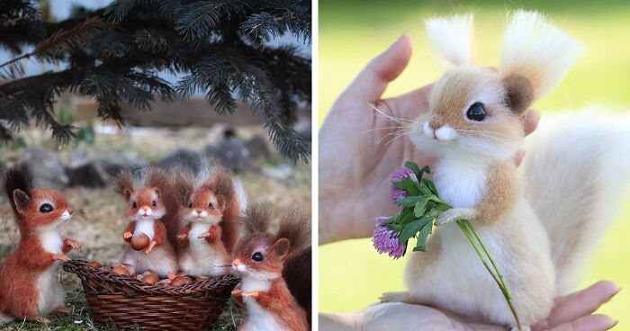 Russian Artist Creates Adorable Woolen Woodland Creatures Using Needle Felting Technique (70 New Pics)