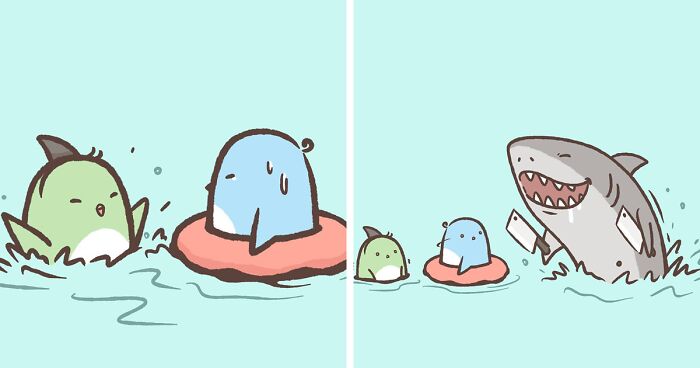 Artist Makes Cute Comics About A Blue Penguin And They Have Unexpected Twists (68 Pics)