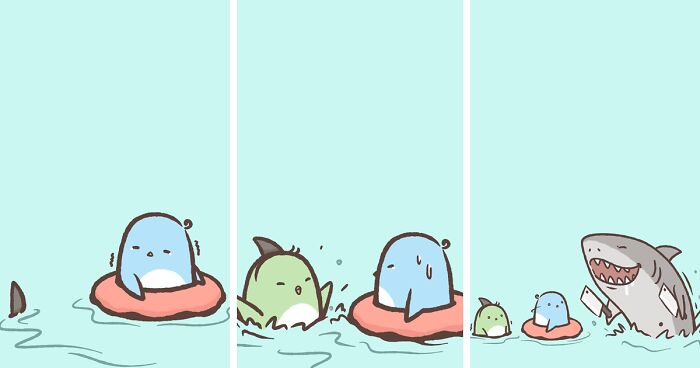 Artist Creates 68 Adorable And Sweet Comics About A Blue Penguin And They Have Unexpected Twists (68 Pics)