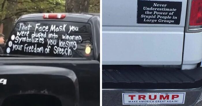 41 Cars With Some Of The Craziest And Most Delusional Stickers And Signs, As Shared In This Online Group