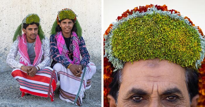 On My Trip To Saudi Arabia, I Met Male Members Of The Qahtan Tribe - Flower Men