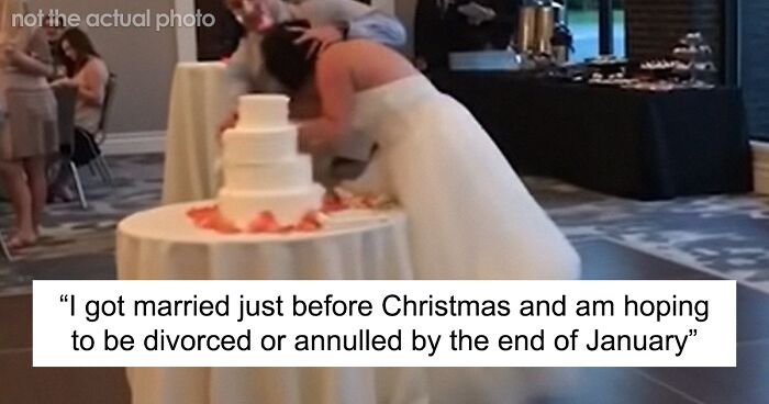 Bride Who Asked For Divorce Right After The Wedding Tells Her Story, Asks The Internet If She Should Forgive The Groom's 'Wedding Cake Prank'