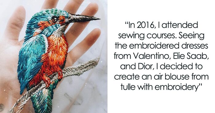 I Hand-Stitch Fashion And Haute Couture-Inspired Embroidery On Translucent Fabric (58 Pics)