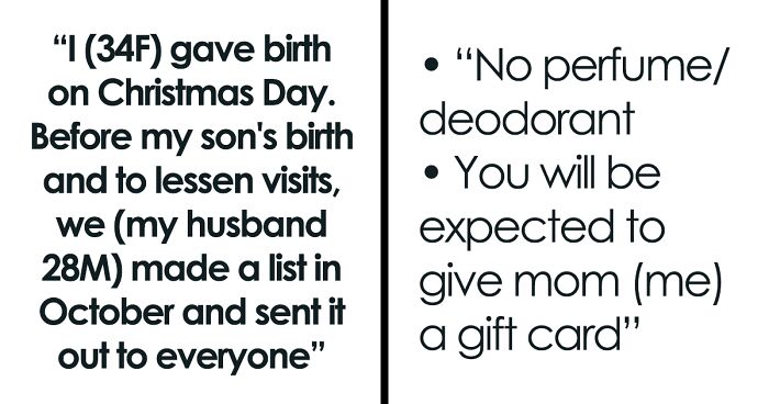 Delusional Mom Makes A Ridiculous List For Family And Friends Who Want To Visit Her Baby