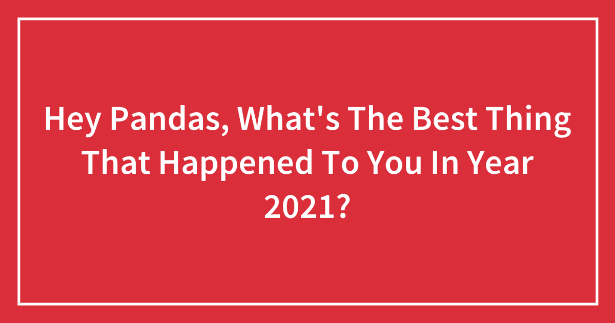 Hey Pandas, What’s The Best Thing That Happened To You In Year 2021