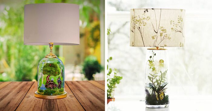 I Make Terrariums That Pair Conventional Lamps With Fantastical Fairy Scenes (16 Pics)