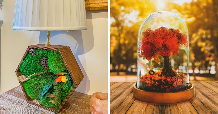 I Made These Terrariums And Terrarium Lamps, Designed With Fantastical Storybook Scenes Inside A Glass Base (16 Pics)