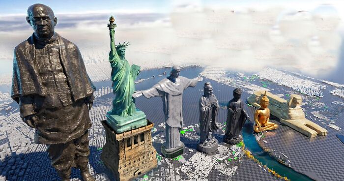 World's Most Famous Statues Compared By Height: 3D Animation By Amir Kedir