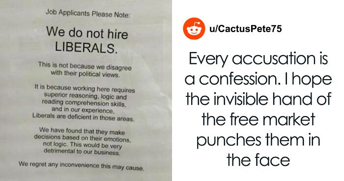 People Are Roasting This Business That Claims They Don’t Hire Liberals Because They Make Decisions Based On Their Emotions And Not Logic