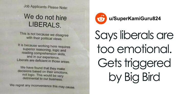 Folks Online Are In Disbelief After Seeing This Company’s Poster That Says They Don’t Hire Liberals Because Of Their Emotionality