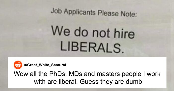 Business Gets Roasted For Posting A Sign Saying They Don’t Hire Liberals Because They’re ‘Emotional’