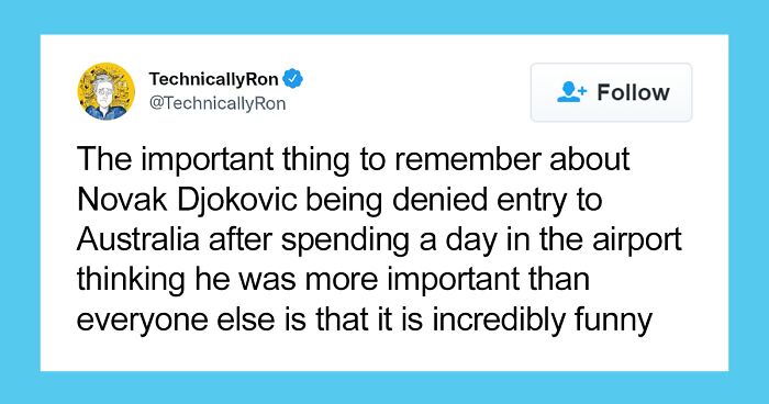 Novak Djokovic Arrives To A Tournament In Australia But His Visa Is Revoked As They Realize He is Not Vaccinated (36 Reactions)