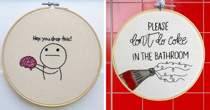 We Create Embroideries To Make Your Day A Little Happier And Funny (70 Pics)