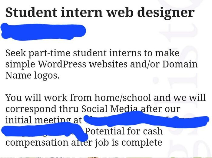 Geez. Not Even A Guaranteed $50 - $100 For The Poor Intern?