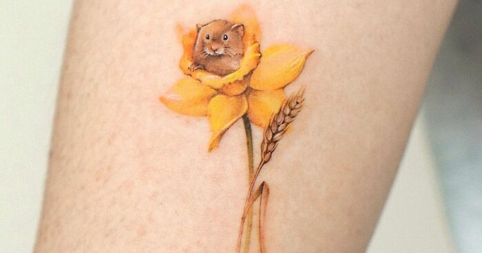 70 Painting-Like Tattoos With Elements Of Nature And Famous Paintings By Korean Ink Artist