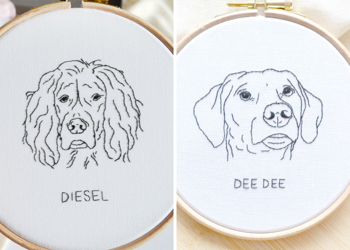 7 Embroidered Pet Portraits I’ve Done Recently