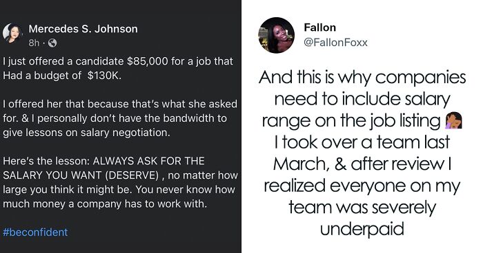 Discussion Online Ensues After Job Recruiter Offers Candidate $85k Instead Of $130k And Encourages People To Negotiate Their Salaries