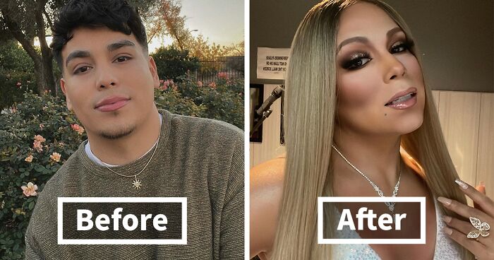 male to female makeup before and after