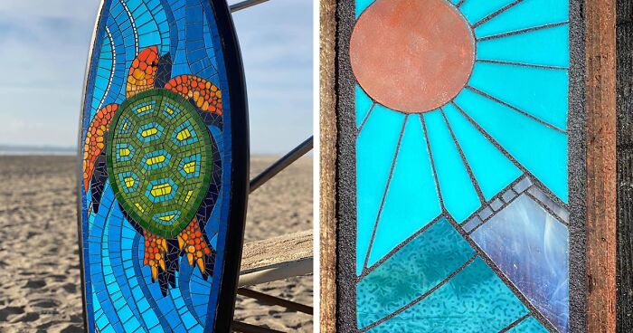 30 Times I Created Mosaic Art Using Upcycled Surfboards And Other Things