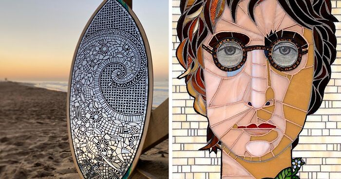 30 Times I Created Mosaic Art Using Upcycled Surfboards And Other Things