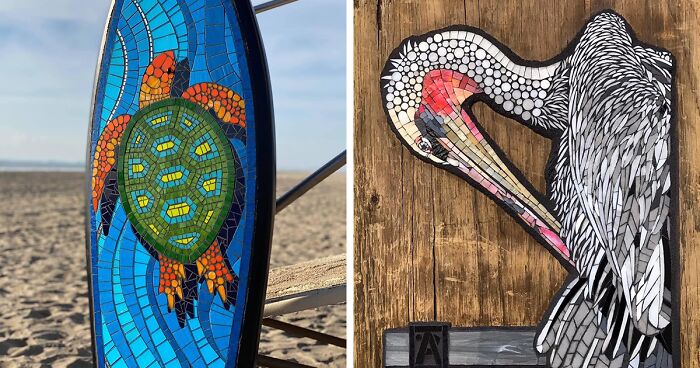 30 Times I Created Mosaic Art Using Upcycled Surfboards And Other Things