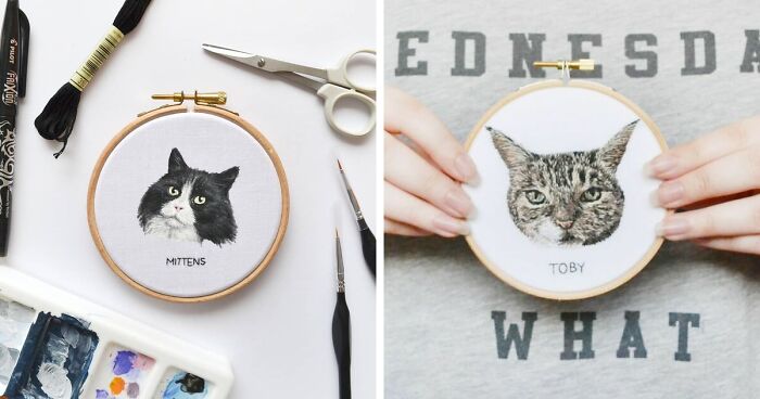 Pet Portraits: I Transform Pets Into Hand-Embroidered Portraits (19 Pics)