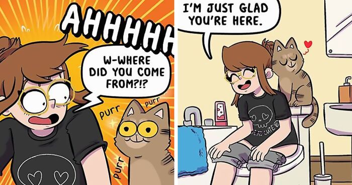 Artist Hilariously Illustrates Everyday Life With Her Fiancé And Their Four Cats, Shows That Love Is In The Small Things (54 New Pics)