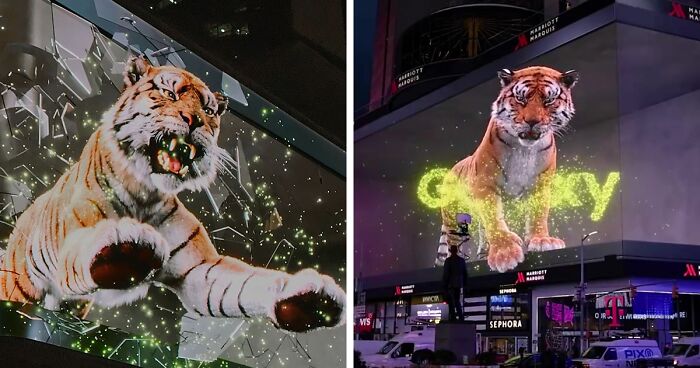 Samsung Unleashed A Giant Hyper-Realistic 3D Tiger Billboard As It Appeared In The World’s Biggest Metropolises, And The Campaign Went Viral On The Internet