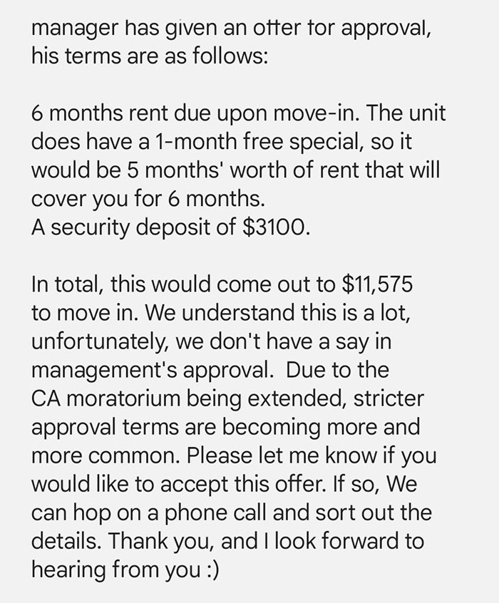 Greedy Landlord Expects This Man To Pay $12k Upfront To Move Into A Rental, Doesn't Know His Letter Is Going To End Up Igniting An Important Discussion