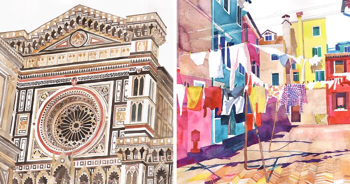 I Paint Famous Cities Around The World Using Watercolor (25 Pics)