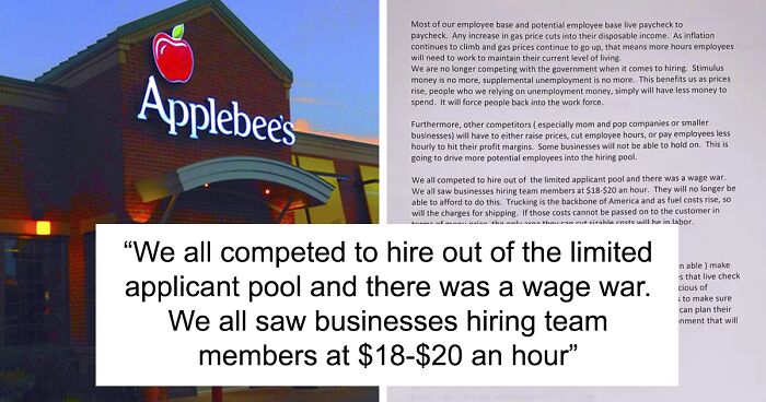 A Leaked Email From Applebee’s Exec Claiming That Skyrocketing Gas Prices Is An Opportunity To Lower Wages Causes Outrage Online