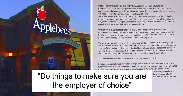 Someone Leaks Email Where An Applebee’s Executive Is Explaining How They're Going To Exploit Workers As Gas Prices Are Rising