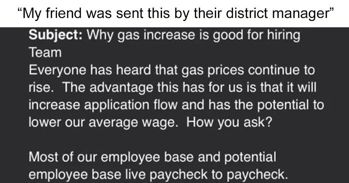 Applebee's Executive Sent Out An E-Mail Urging Management To Lower Wages As Gas Prices Are Rising And People Are Mad