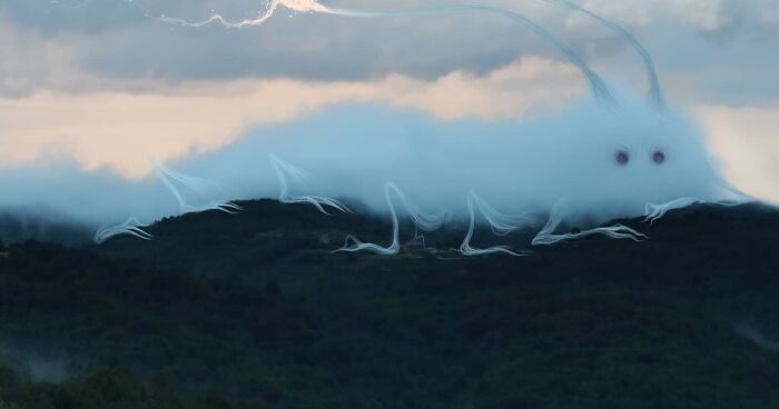 This Artist Creates Cute-Yet-Spooky Cloud Creatures In His Illustrations (15 Pics)