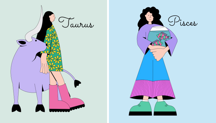 I Illustrated 12 Girly Zodiac Signs